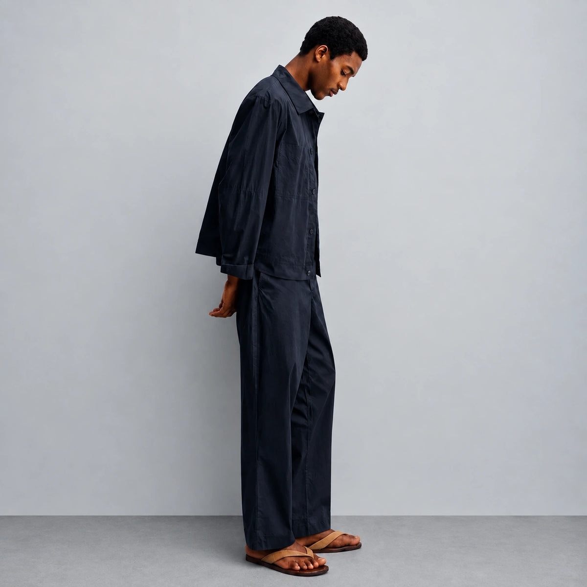 Men's black linen trousers
