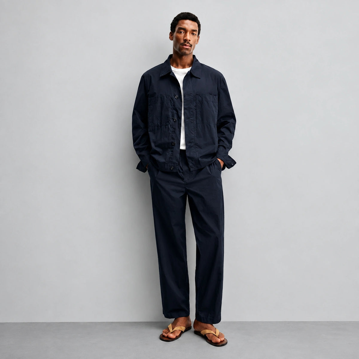 Men's black linen trousers