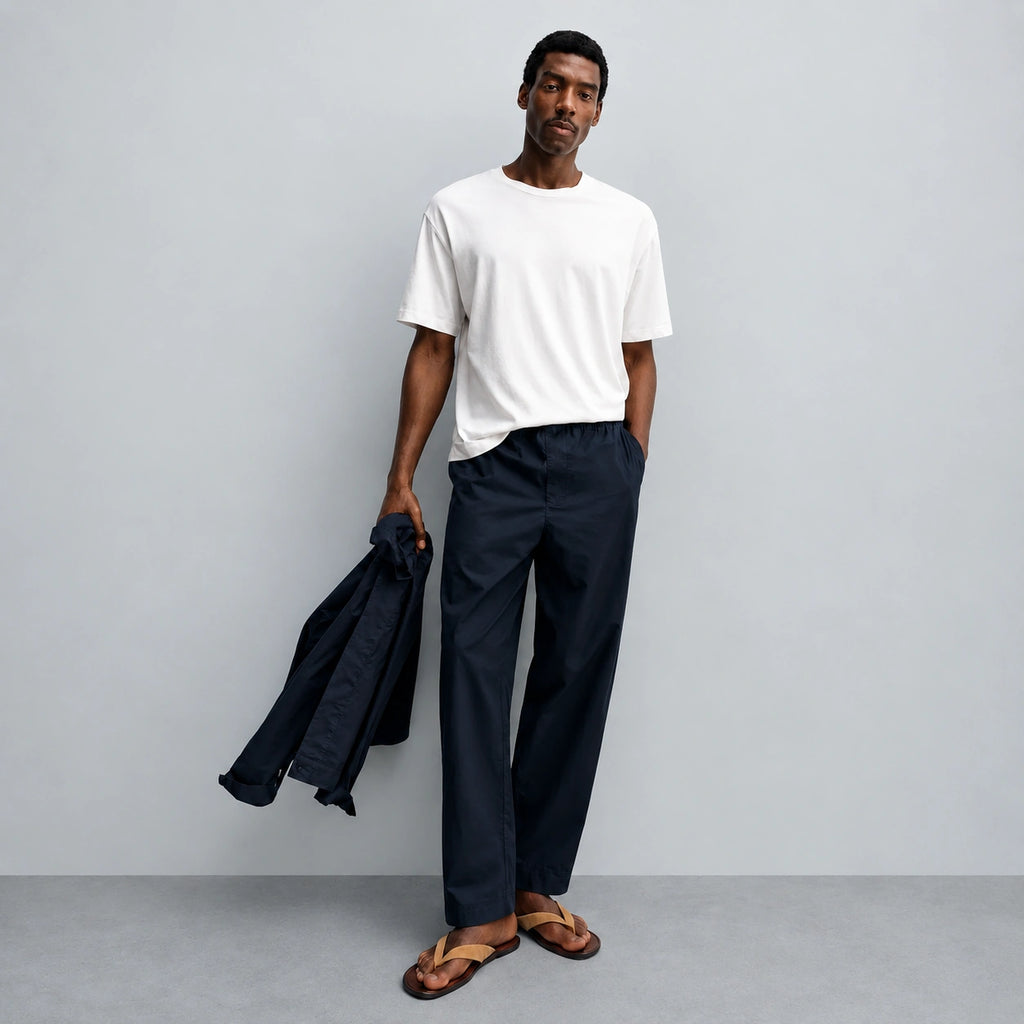 Men's black linen trousers