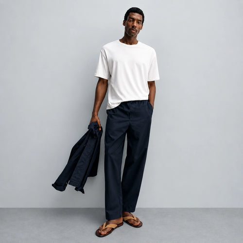 Men's black linen trousers